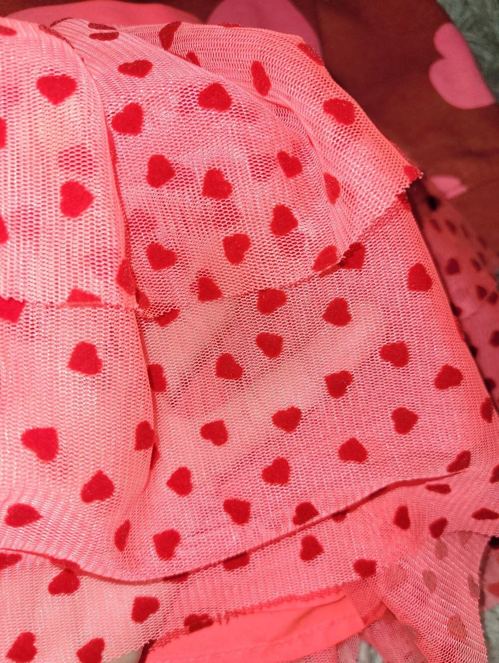Cat & Jack Girls Heart Print Sweatshirt and Tulle Skirt Set - Pink/Red 2T